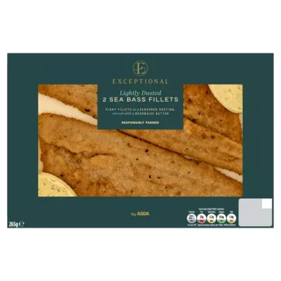 Exceptional by ASDA 2 Lightly Dusted Sea Bass Fillets 265g