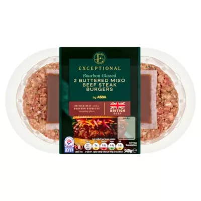 Exceptional by ASDA 2 Buttered Miso Beef Steak Burgers 340g
