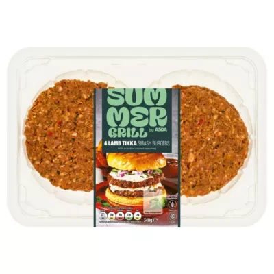 Summer Grill by ASDA Summer Grill by  4 Lamb Tikka Smash Burgers 340g