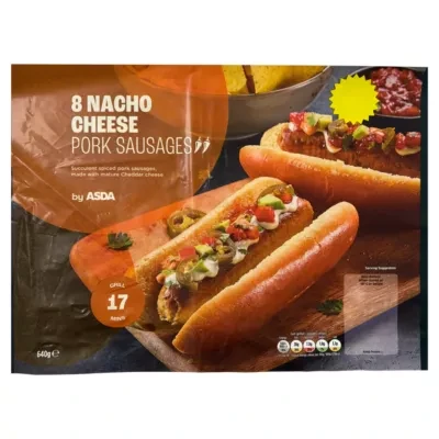 ASDA 8 Nacho Cheese Pork Sausages 640g