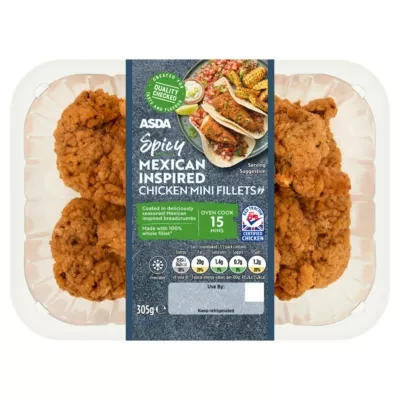ASDA Spicy Mexican Inspired Chicken Mini Fillets 305g