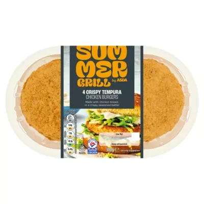 Summer Grill by ASDA 4 Crispy Tempura Chicken Burgers 300g
