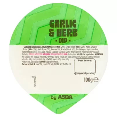 ASDA Garlic & Herb Dip 100g