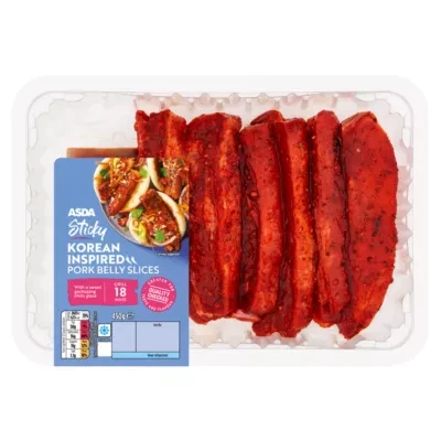 ASDA Sticky Korean Inspired Pork Belly Slices 450g