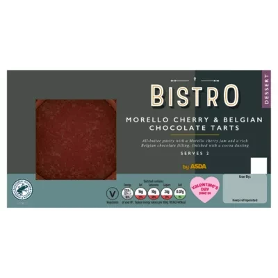 Bistro by ASDA Morello Cherry & Belgian Chocolate Tarts Dessert 146g (2 x 73g)