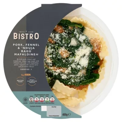 Bistro by ASDA Pork, Fennel & 'Nduja Ragù Mafaldine 400g