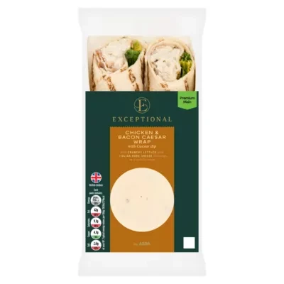 Exceptional by ASDA Chicken & Bacon Caesar Wrap with Caesar Dip