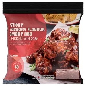 ASDA Sticky Hickory Flavour Smoky BBQ Chicken Wings 600g