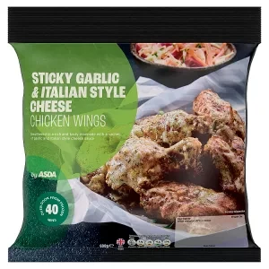 ASDA Sticky Garlic & Italian Style Cheese Chicken Wings 600g