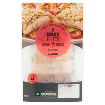 ASDA 3 Coley Fillets 390g