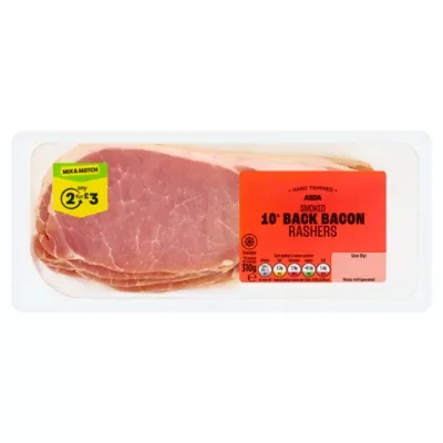 ASDA 10 Smoked Back Bacon Rashers 310g