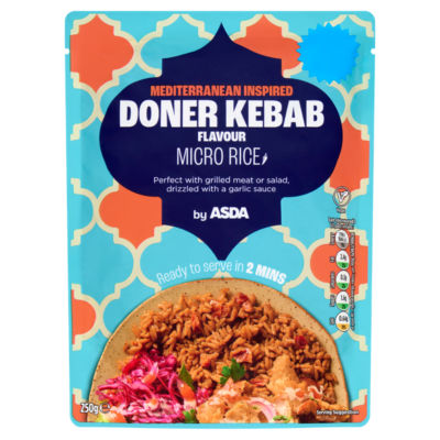 ASDA Mediterranean Inspired Doner Kebab Flavour Micro Rice 250g
