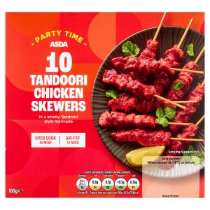 ASDA 10 Party Time Tandoori Chicken Skewers in a Smoky Tandoori Style Marinade 180g