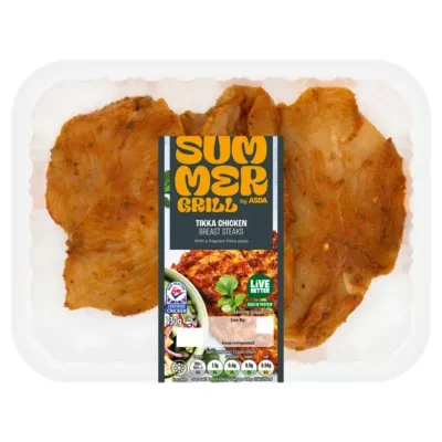 Summer Grill by ASDA Summer Grill by  Tikka Chicken Breast Steaks 330g