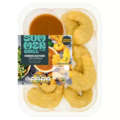 Summer Grill by ASDA Limited Edition Corndog Battered King Prawns 210g