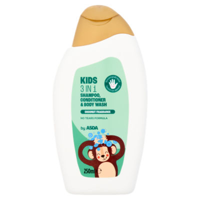 ASDA Kids 3 in 1 Shampoo, Conditioner & Body Wash Coconut Fragrance 250ml