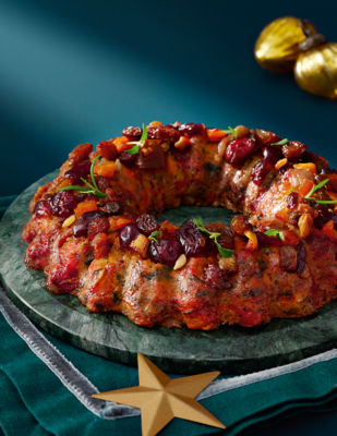 Exceptional by ASDA Festive Roasted Butternut, Cranberry & Chestnut Jewelled Wreath 450g
