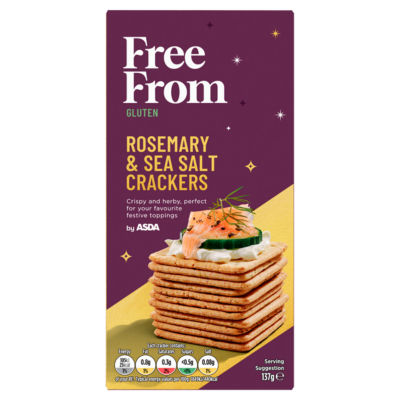 ASDA Free From by  Rosemary & Sea Salt Crackers 137g