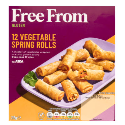 Free From by ASDA 12 Vegetable Spring Rolls 216g