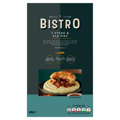 Bistro by ASDA 2 Steak & Ale Pies 400g