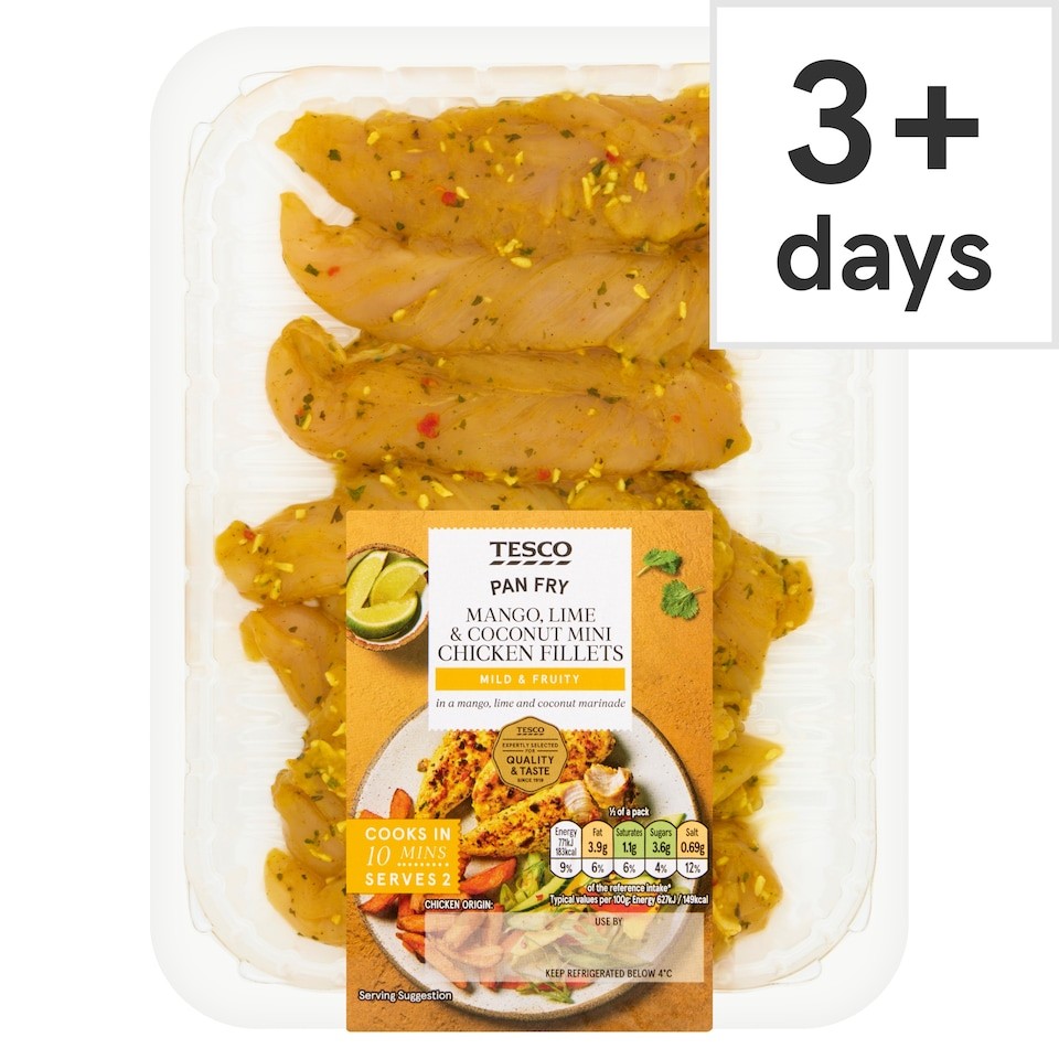 Tesco Mango, Coconut & Lime Mini Chicken Breast Fillets 300g