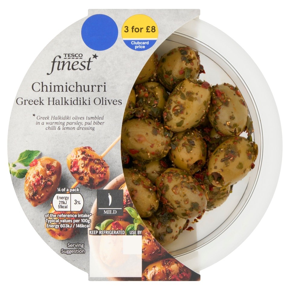 Tesco Finest Chimichurri Greek Halkidiki Olives 140g