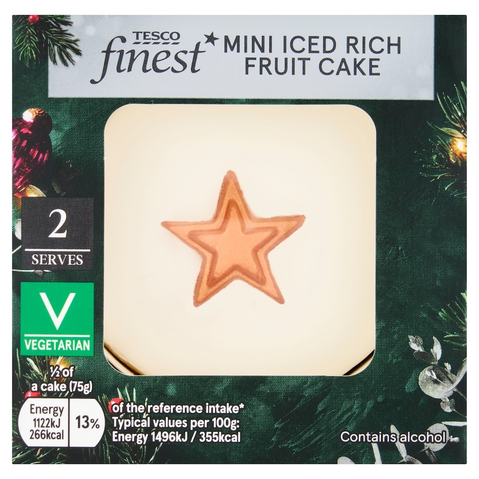 Tesco Finest Mini Iced Rich Fruit Cake 150g