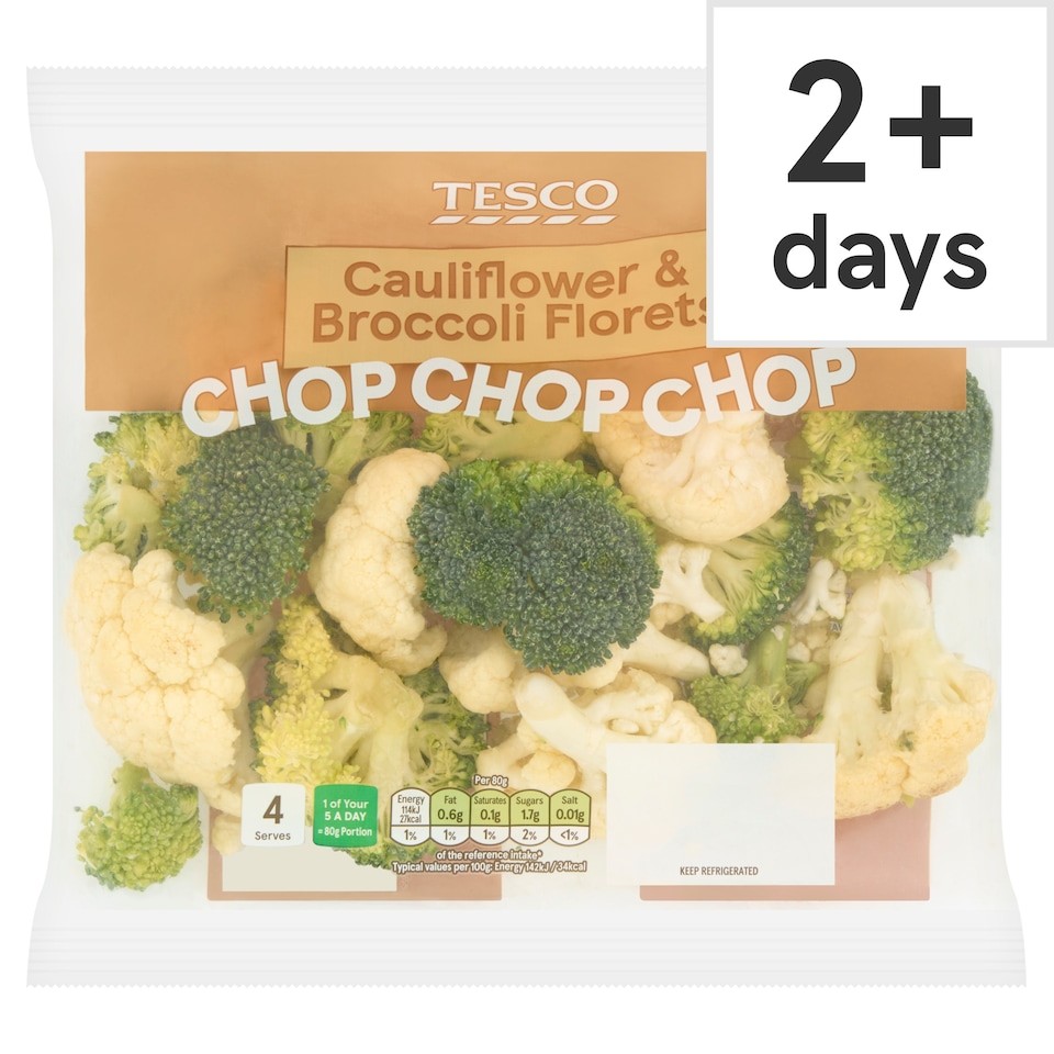 Tesco Cauliflower & Broccoli Florets 320g