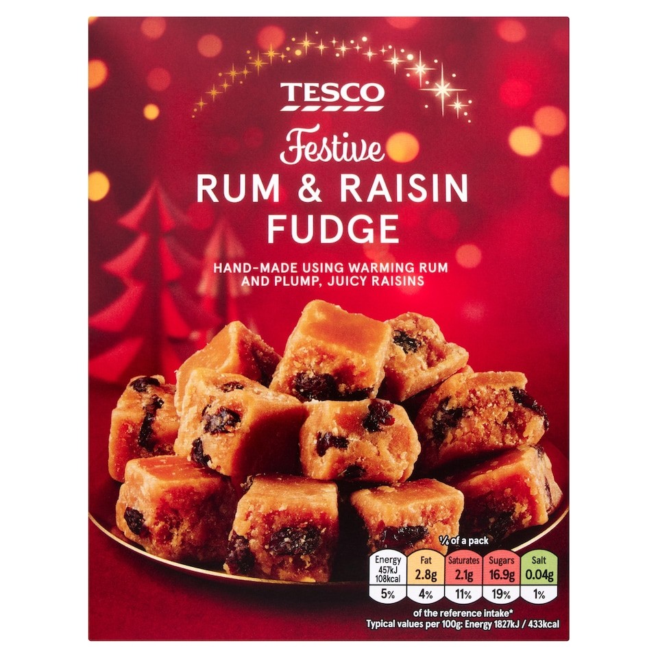 Tesco Festive Rum & Raisin Fudge 150g
