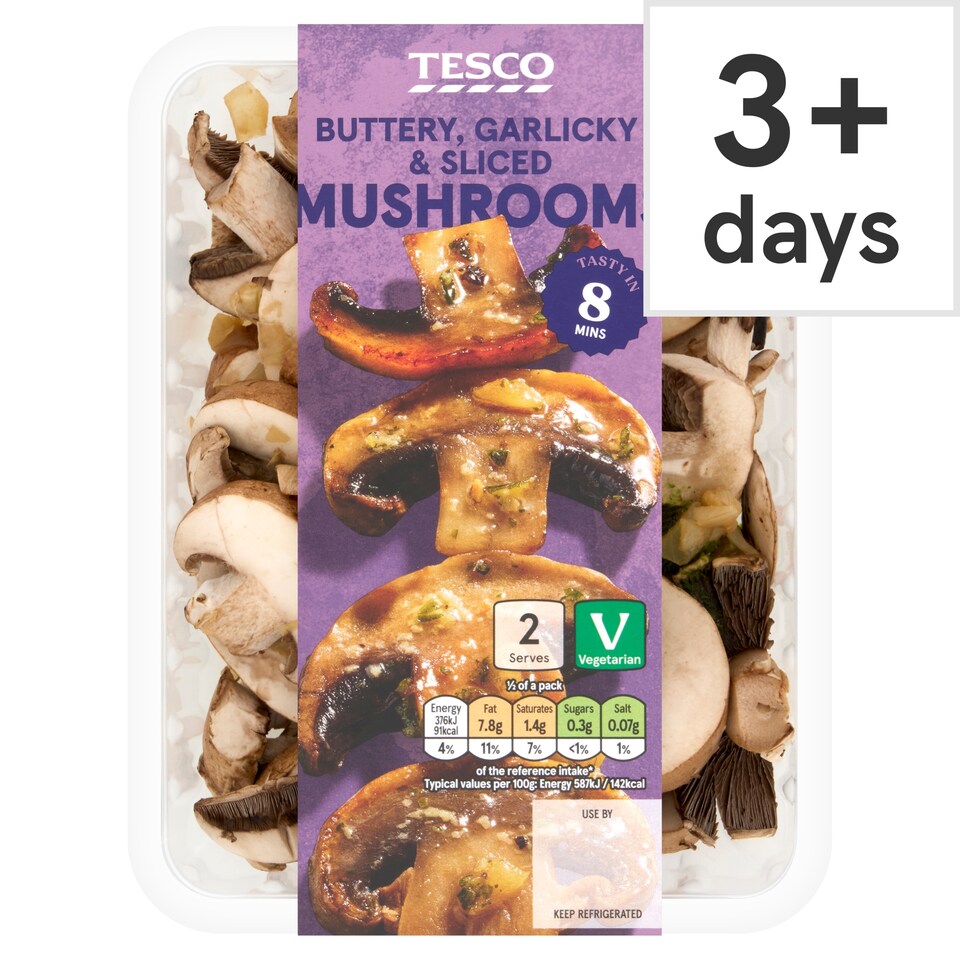 Tesco Buttery, Garlicky & Sliced Mushrooms 200g