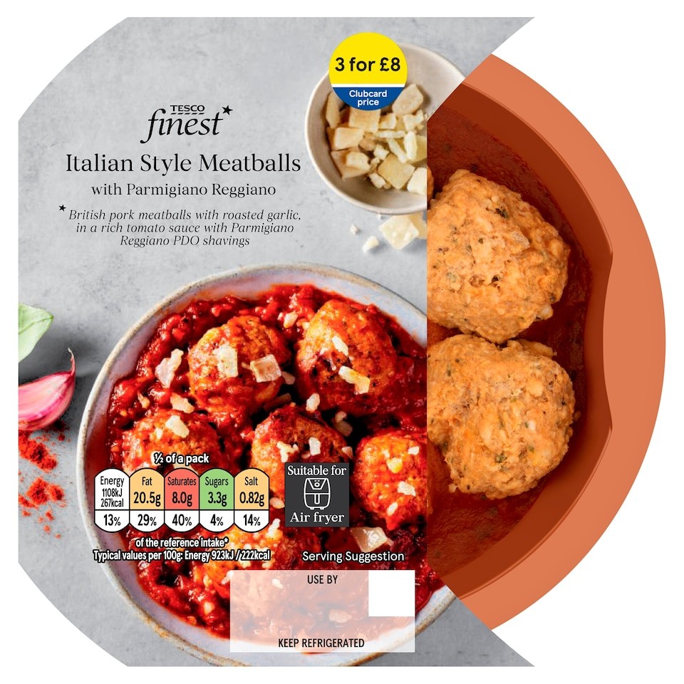 Tesco Finest Italian Style Meatballs With Parmigiano Reggiano 240g