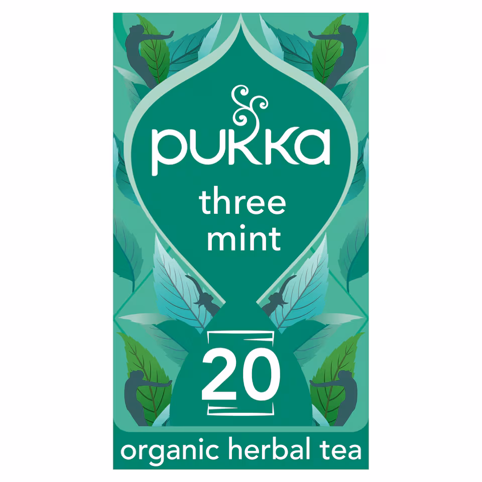 Pukka Organic Three Mint Tea With Peppermint for Digestion 20 Herbal Tea Bags 32g