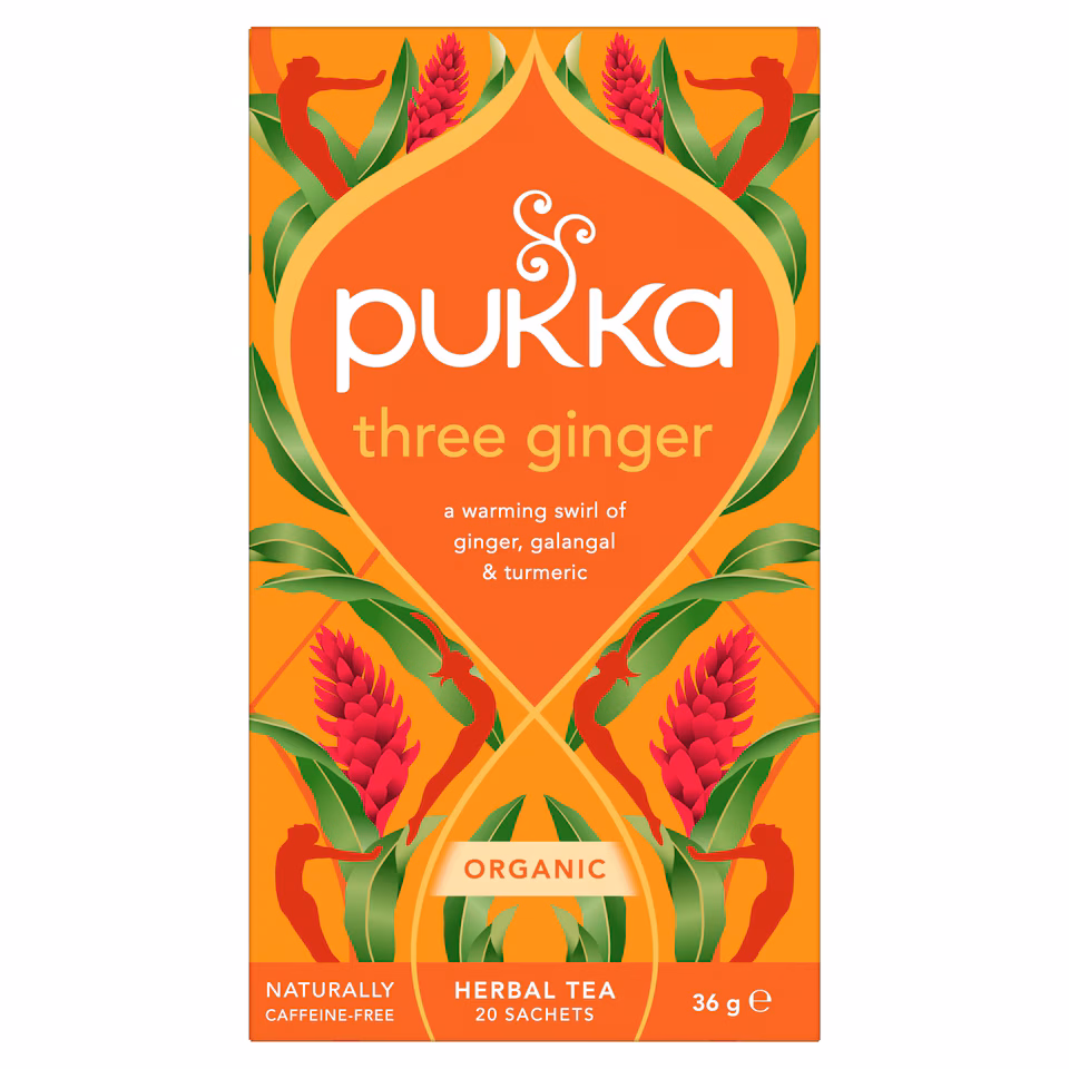 Pukka Organic Three Ginger Tea 20 Herbal Tea Bags 36g