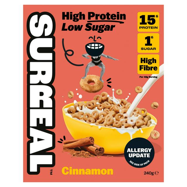 Surreal 240g High Protein Low Sugar Cinnamon Hoops Breakfast Cereal