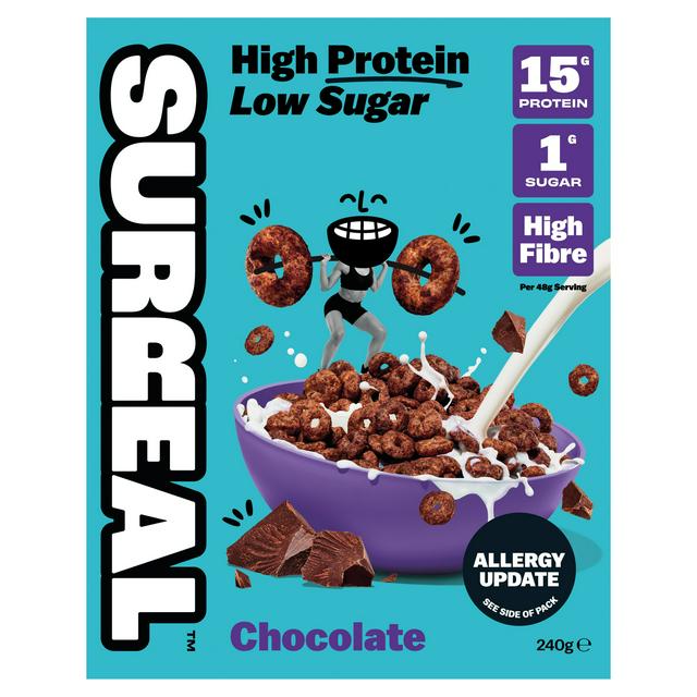 Surreal 240g High Protein Low Sugar Chocolate Hoops Breakfast Cereal