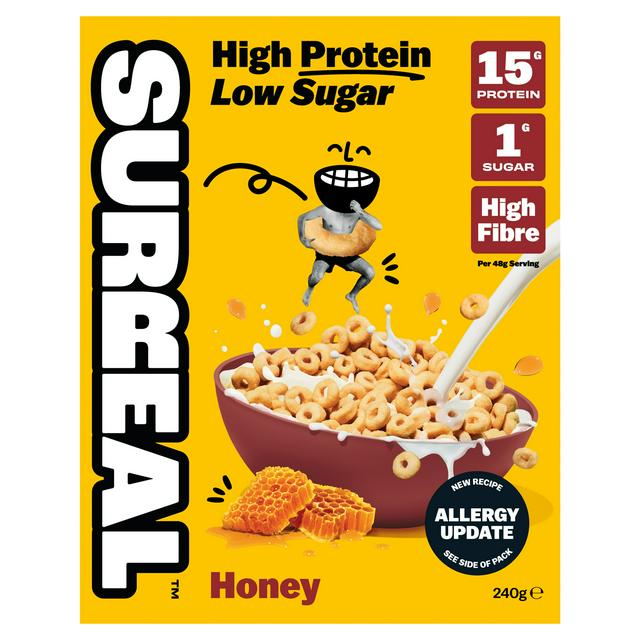 Surreal 240g High Protein Low Sugar Honey Hoops Breakfast Cereal