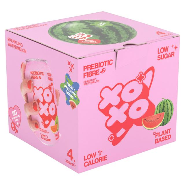 XOXO 4 x 330ml Sparkling Watermelon Soda Drink