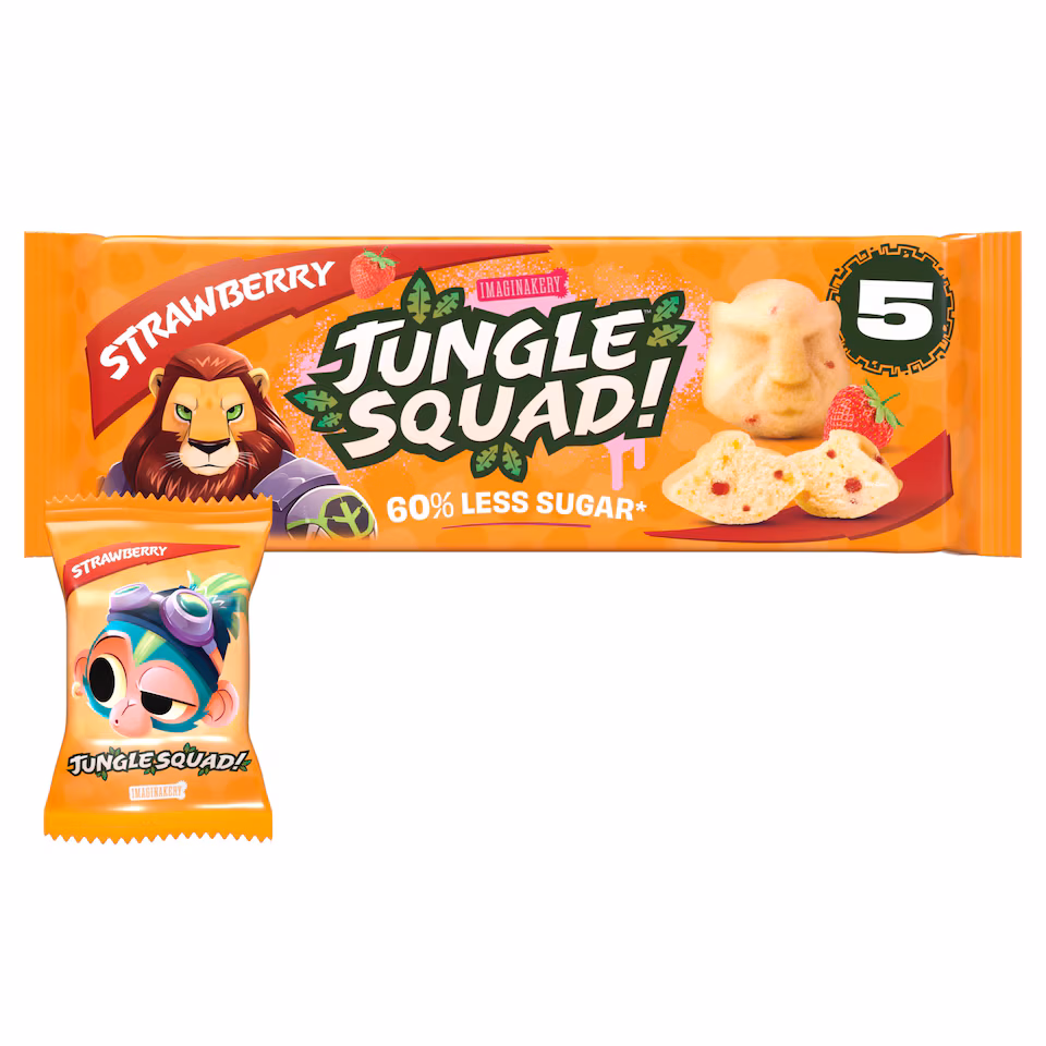 Jungle Squad Strawberry 5 lunch box cake bars