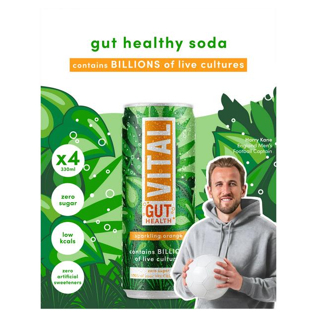 Vital Gut Healthy Sparkling Orange 4 x 330ml