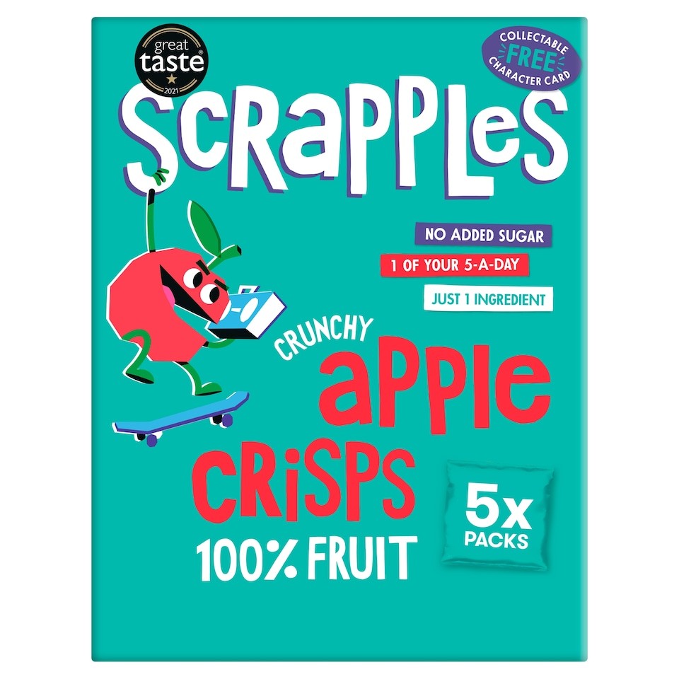 Scrapples Crunchy Plain Apple Crisps Multipack (5x12g)