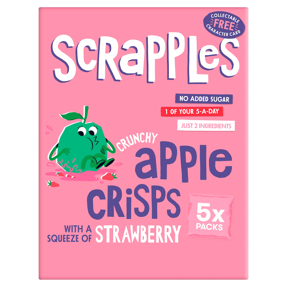 Scrapples Crunchy Apple Crisps with a squeeze of Strawberry Multipack (5x12g)