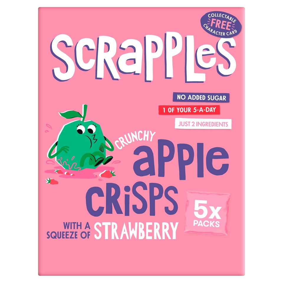 Scrapples Crunchy Apple Crisps with a squeeze of Strawberry Multipack (5x12g)