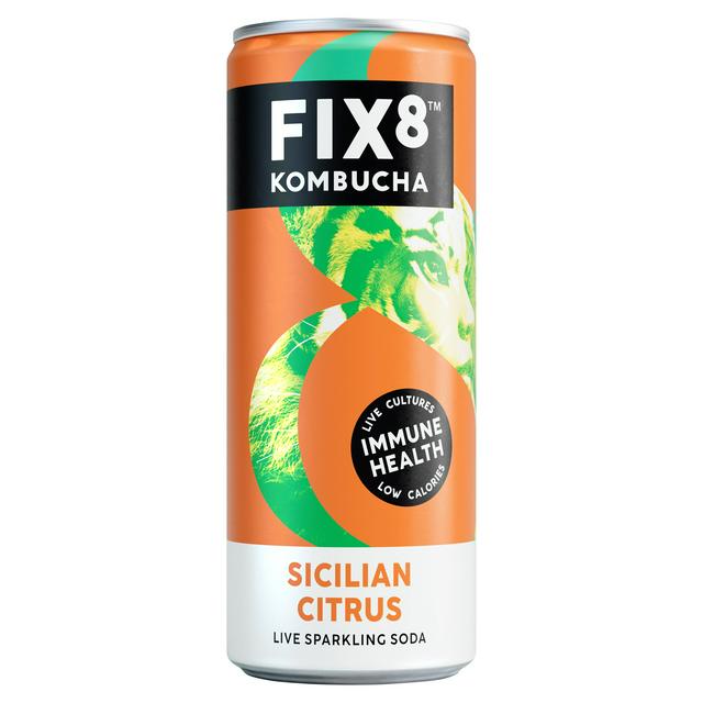 Fix8 Kombucha Sicilian Citrus Live Sparkling Soda 25cl