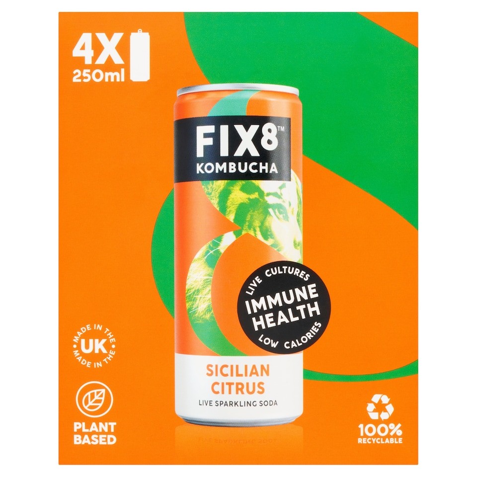 Fix8 Kombucha Sicilian Citrus 4 x 250ml