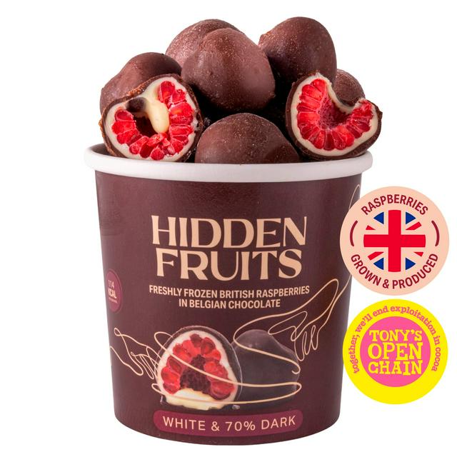 Hidden Fruits 150g Belgian Chocolate Freshly Frozen British Raspberries