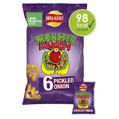 Walkers Monster Munch Crisps Pickled Onion Multipack Snacks