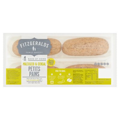 Fitzgeralds 4 Bake at Home Multiseed & Cereal Petits Pains