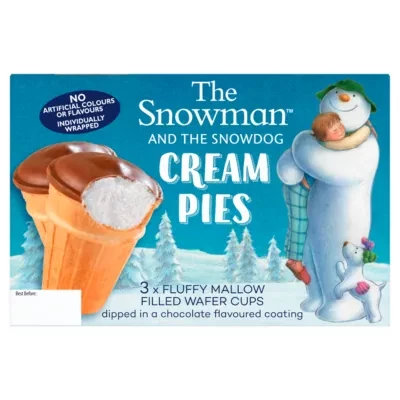 The Snowman and The Snowdog 3 Fluffy Mallow Filled Wafer Cups Cream Pies