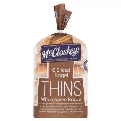 McCloskey's 6 Sliced Bagel Thins Wholesome Brown 6 x 55g (330g)