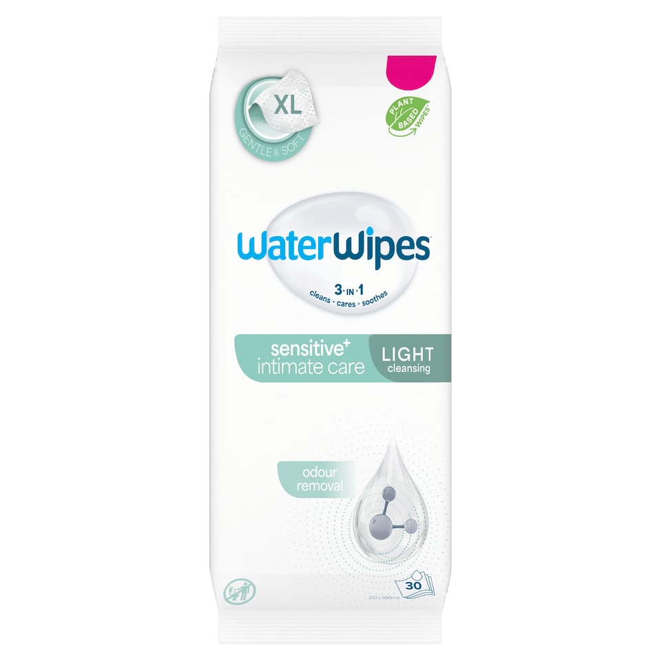 WaterWipes 3 in 1 Sensitive+ Intimate Care Light 30 Wipes